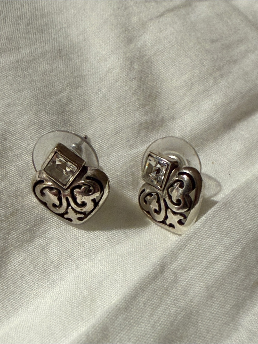 Silver tone earrings